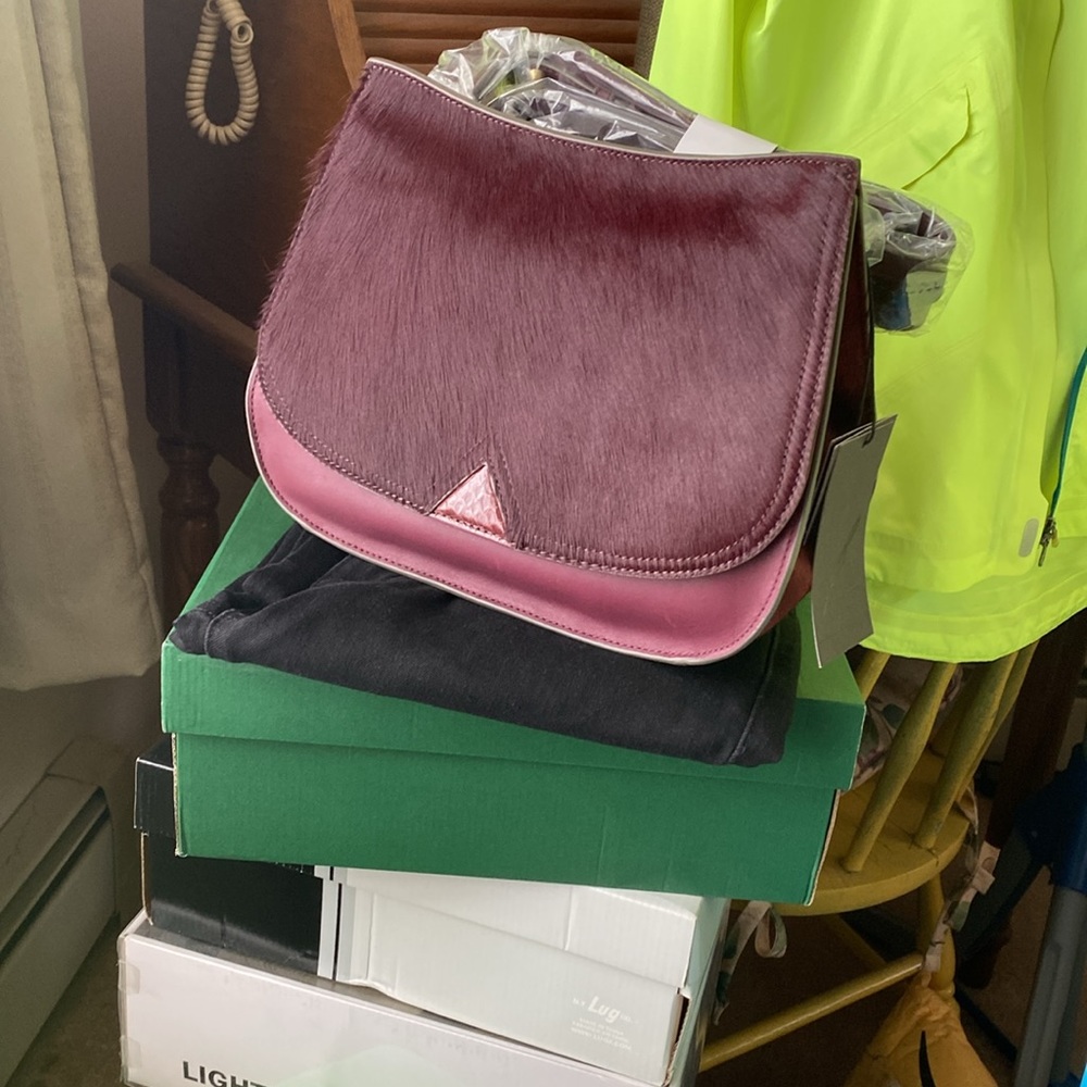 Brian Atwood shoulder bag w/fur!!!